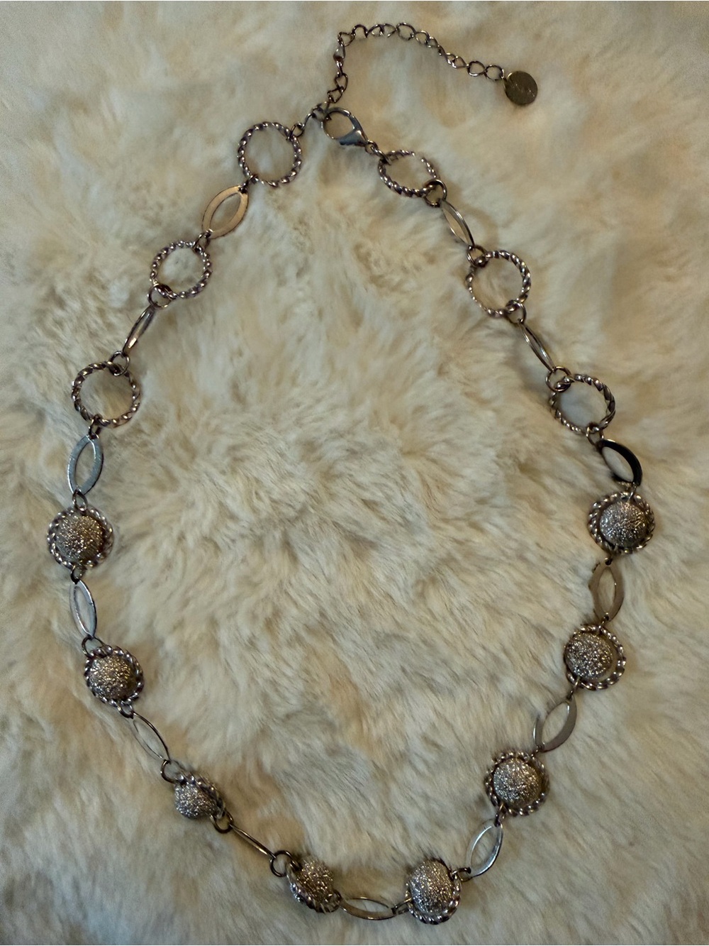 Icing Silver-Tone Sparkle Link Necklace